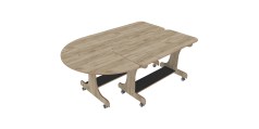 Combinatie J-tafel 180 inzettafel 120 grey craft oak Tangara Groothandel voor de Kinderopvang Kinderdagverblijfinrichting